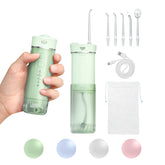 Irigator bucal portabil, JTF Sonic, F200 (5 capete, cablu de incarcare, sac de depozitare) cu UV Verde